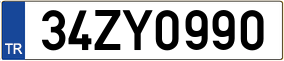 Plaka 34 ZY 0990